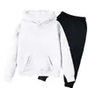 Conjunto de Moletom com Forro de Lã para Meninos e Meninas Outono e Inverno Conjunto de Duas Peças com Capuz Calça de Moletom de Manga Longa para Crianças