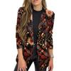 Otoño 2023 AliExpress Amazon Moda nueva chaqueta estampada de manga larga con doble hilera de botones w8042