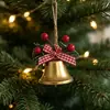 Decoración Navideña Transfronteriza de Amazon Adorno para Árbol de Navidad Copo de Nieve de Cinco Estrellas Campana Cuerda de Yute Accesorios de Bayas Campana de Navidad