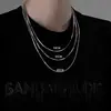Collar de Acero de Titanio para Hombre, Cadena Cuadrada de Hueso de Serpiente que No se Desvanece, Accesorio de Estilo Minimalista para Mujer, Collar de Joyería Ins Versátil de Moda para Hombre