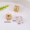 Contas Cilindricas de Zircônia Dupla Camada Micro-Incustada Espaçador de Furo Grande Roda Espaçadora Peça de Floco de Neve Cor Dourada 18K Conserva Cor Pulseira de Contas DIY