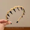 Faixa de Cabelo de Pelúcia com Dentes Ondulados para Mulheres, Novo Acessório de Coroa Alta de Outono para Cabelos Soltos, Faixa de Cabelo para Lavar o Rosto, Prendedor de Cabelo