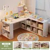 Mesa de Canto para Uso Doméstico, Mesa de Estudo para Apartamentos Pequenos, Penteadeira para Quarto de Meninas, Cômoda Integrada, Mesa de Computador em L de Madeira Maciça