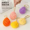 Esponja de Banho Bola com Estrutura de Favo de Mel para Uso Doméstico com Corda para Pendurar, Flor de Banho Espumante Fofa e Elástica, Bola de Banho Queijo de Alto Valor