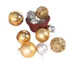 Decoração de bola de Natal oca galvanizada 6cm8cm bola de plástico colorida pingente de árvore de Natal suprimentos de decoração de feriado