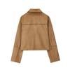 Otoño 2025 Nueva Moda Femenina Transfronteriza Europea y Americana Chaqueta Corta Efecto Gamuza W063 9367