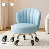 Taburete con Ruedas Giratorias para Uso Doméstico, Taburete Bajo Silencioso con Respaldo, Taburete Pequeño para Niños Aprendiendo a Caminar, Taburete Redondo para Costura, Taburete para Cambiarse los Zapatos