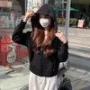 Chaqueta Azul Marino Efecto Adelgazante para Mujer Primavera y Otoño Sudadera Estilo Corto Coreano Petite Nuevo 2025 Sudadera con Capucha y Cremallera Americana