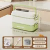 Lonchera de Acero Inoxidable 304 Cuidadosamente Seleccionada Compartimento de Doble Capa Rectangular Portátil Lonchera Aislada Caja de Comida Rápida para Oficinistas y Estudiantes