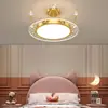 Lámpara de araña para habitación infantil Moderna Sencilla Creativa Dibujos animados Rosa Corona Cielo estrellado Habitación de hija Habitación de princesa Niña Luz de dormitorio