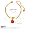 Pulsera Nudosa de Acero Inoxidable Chapado en Oro de 18 Quilates con Colgante de Letra Redondo de Colores Estilo Dulce y Fresco Personalizado Europeo y Americano Joyería para Manos Dopamina
