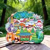 Ímã de Geladeira Changbai Mountain Cultural e Criativo de Madeira Tendência Nacional Lembrança Turística Camadas Triplas Edifício Marco Design Criativo 3D