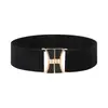 Cinto Elástico de Cintura Feminino Transfronteiriço Europeu e Americano, Cinto Preto, Cinto Largo Decorativo Elástico Versátil