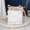 Novas Caixas de Doces Criativas Pintadas à Mão com Estampagem Dourada, Sacos Simples de Doces para Casamento, Caixas de Doces Frescas e Simples em Estilo Floresta para Casamento