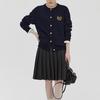 Cardigan de Tricô Bordado de Alta Qualidade, Macio e Encerado, Francês, para Mulheres no Outono e Inverno, Nova Jaqueta Suéter Estilo Retro Preppy