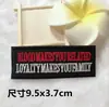 Pegatinas de tela cuadradas negras de moda con bordado de nombre, pegatinas traseras, insignia de tela bordada para computadora DIY, pegatinas de tela para ropa