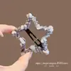 Presilha de Cabelo Estilo Coreano Dongdaemun com Strass Doce Estrela de Cinco Pontas para Mulheres, Acessório Simples Lateral para Arrumar a Franja