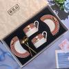 Taza de Café Helado Americano Transfronterizo Taza de Café y Platillo de Cerámica Retro Taza Europea para Latte Taza de Agua para el Hogar Taza para Pareja