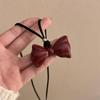 Colar Laço Vermelho Ancora Novo Estilo Estilo Minimalista Corrente de Suor Nicho Versátil Cordão de Couro Preto Acessórios Colar