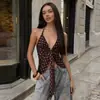 Ropa de Mujer Estilo Europeo y Americano Transfronteriza Verano 2026 Nuevo Top sin Mangas con Estampado de Lunares Sexy de Cuello Halter con Lazo
