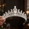 Corona de Novia Transfronteriza Europea y Americana Accesorios para el Cabello Aleación Versátil Corona de Princesa Accesorios para Vestido de Banquete Tocado para Fiesta de Cena