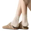 Calcetines de Algodón para Mujer hasta la Pantorrilla para Primavera y Otoño, Calcetines Largos de Color Melange Combinados con Zapatos Birkenstock, Calcetines Sin Costuras de Zhuji Socks