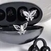 Adecuado para Auriculares Freeclip, Clips para Orejas de Mariposa Brillantes con Tachuelas de Diamante, Nicho, Dulce, Delicado, Compacto y de Alta Gama