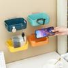 Caja de almacenamiento para colgar en la pared sin perforaciones para el hogar, estante de almacenamiento para baño, dormitorio, mesita de noche, control remoto, almacenamiento y acabado de teléfonos móviles