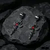 Artículo más vendido transfronterizo: Aretes de Alas de Diablo Estilo Gótico, Pinzas para Orejas de Acero Inoxidable con Espada y Corazón de Rosa, Accesorios para Orejas de Chica Picante