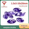 Atacado de fábrica de Wuzhou anel de pedra solta zircônia azul roxa olho de cavalo pedra solta olivina CZ artificial pedra preciosa colorida