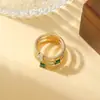 Anillos de Moda Estilo Coreano para Mujer Personalizados de Venta Caliente Transfronteriza Joyería de Anillo de Zirconio Chapado en Oro Estilo Europeo y Americano