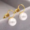 Pendientes de clip de oreja de perla de incienso repelente de mosquitos de oro real de 14k, nuevos y populares, de moda, joyería sencilla, venta al por mayor directa de fábrica