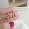 Pendientes Redondos Geométricos de Plata s925 con Microincrustaciones de Circonita Pendientes Elegantes Simples Super Brillantes Pendientes de Círculo de Moda