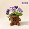 Adorno de Planta en Maceta Rosa Tejido a Mano Lindo con Manos y Pies Flor de Hilo Maceta Muñeca Decoración Creativa de Escritorio