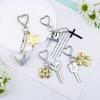 Nuevo Lazo Dorado de Resina Plata Amor Aleación Llavero Pequeño Colgante Decorativo Bolso Funda de Teléfono Adornos Colgantes