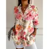 Camisa Larga Estampada Digitalmente en 3D con Patrón Abstracto para Mujer con Mangas Caídas - Amazon Europeo y Americano 2026