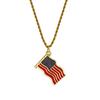 Collar con colgante de aleación con la bandera estadounidense y la pintura al óleo transfronteriza de Amazon, Día de la Independencia de EE. UU., cadena colgante Xi para hombre