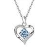 Comercio Electrónico Transfronterizo Collar de Plata de Ley S925 Amor Eterno para Mujer Forma de Corazón Doce Signos del Zodiaco Collar Sencillo Regalo