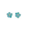 Pendientes Super Hada Dopamina Esmalte Gota de Aceite Flores Azules Simples Asimétricos Elegantes de Gama Alta Pequeños Pendientes para Mujer