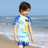 Nuevo Traje de Baño Infantil de Manga Corta de Moda con Estampado de Dibujos Animados Boxer Split Protector Solar Secado Rápido para Niños Pequeños, Medianos y Grandes