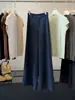Pantalones de traje estrechos de pierna ancha estilo commuter para mujer, nuevo modelo de otoño, cintura alta elástica, sueltos y fluidos, adelgazantes, pantalones casuales de pierna recta