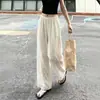 Calça Casual Ampla com Patchwork de Renda para Mulheres, Novo Verão 2026 Cintura Alta Emagrecimento Perna Reta Versátil Casual