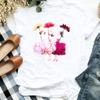 Camiseta Casual para Mujer con Estampado Floral Elegante Lindo de los 90 para Oficina