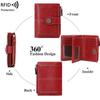 Carteira feminina europeia e americana nova RFID anti-roubo com pincel, carteira multi-cartões com fivela, carteira curta com zíper da moda europeia e americana