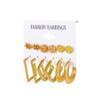 Aretes de círculo de aleación transfronterizos combinación de traje estilo europeo y americano ins aretes geométricos exagerados aretes juego de 6 piezas aretes