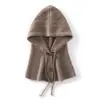 Gorro de cachemira de punto trenzado color liso estilo coreano, unisex, cálido, grueso y cómodo, diseñado para cubrir la cabeza y proteger los oídos