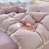 Algodão Puro Algodão Lavado Conjunto de Quatro Peças para Cama Estilo Princesa Dormitório Estudantil Capa de Edredom de Algodão Lençóis de Cama Conjunto de Três Peças Cama Lençóis de Cama Roupa de Cama