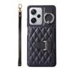 Venta al por mayor aplicable red mi note12Pro Funda de cuero con tarjetero de anillo a cuadros note11S bandolera funda protectora para mujer