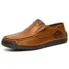 Sapatos de couro britânicos AliExpress transfronteiriços Comércio exterior Sapatos casuais masculinos de couro genuíno Tamanho grande Sapatos artesanais Stitch Sapatos de couro casuais