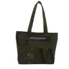 Bolsa de lona con estampado de letras, bolsa de mano de gran capacidad para el trabajo y los desplazamientos, bolso de hombro para viajes, bolso de moda para mamás